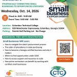 Georgia Procurement Workshop on October 14, 2026 at Columbus Technical College. Check-in 8–9 a.m.; workshop 9 a.m.–5 p.m. Free with registration.